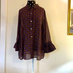 NWT Gretchen Scott Priss Blouse Sundial - Size DIVA